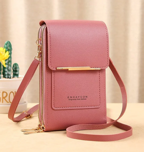 Bolsa Feminina  Crossbody de Couro "Suporte para Celular"