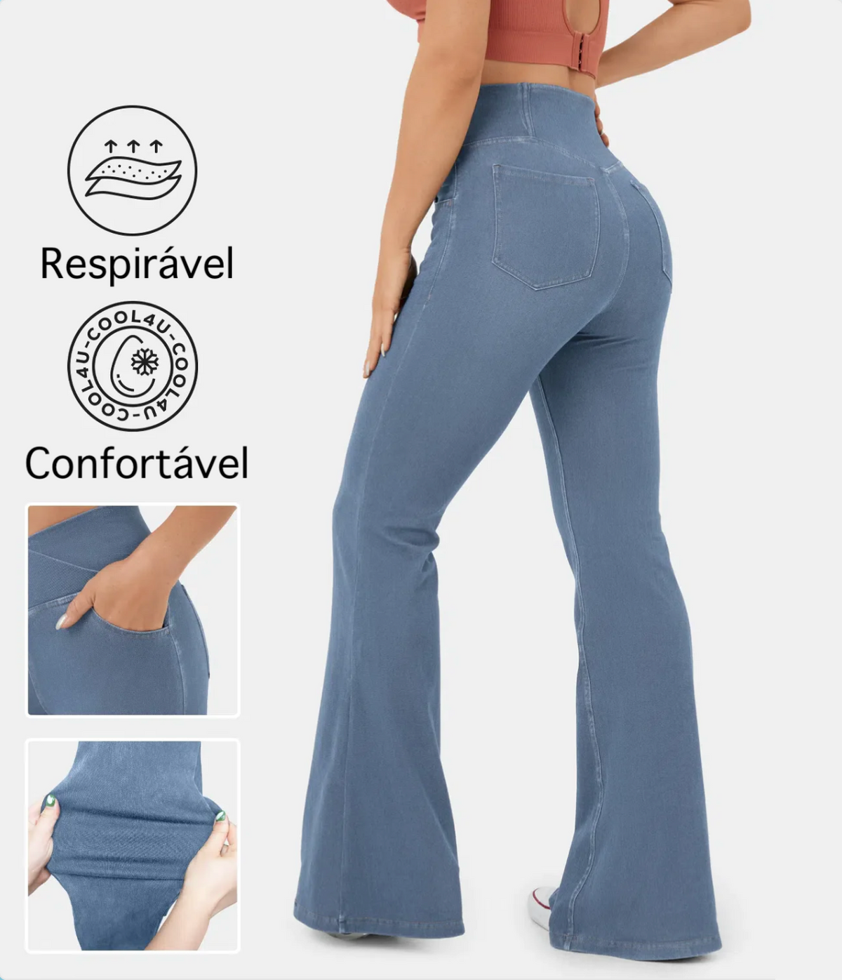 Calça jeans Best de cintura alta cruzada [ÚLTIMO DIA DE VENDA 🔥] + Frete grátis para todo o Brasil