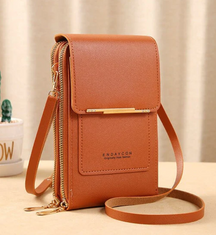 Bolsa Feminina  Crossbody de Couro "Suporte para Celular"