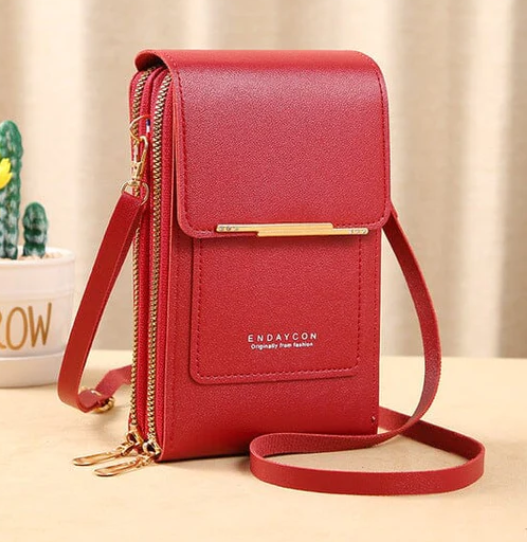 Bolsa Feminina  Crossbody de Couro "Suporte para Celular"