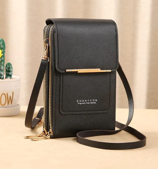 Bolsa Feminina  Crossbody de Couro "Suporte para Celular"